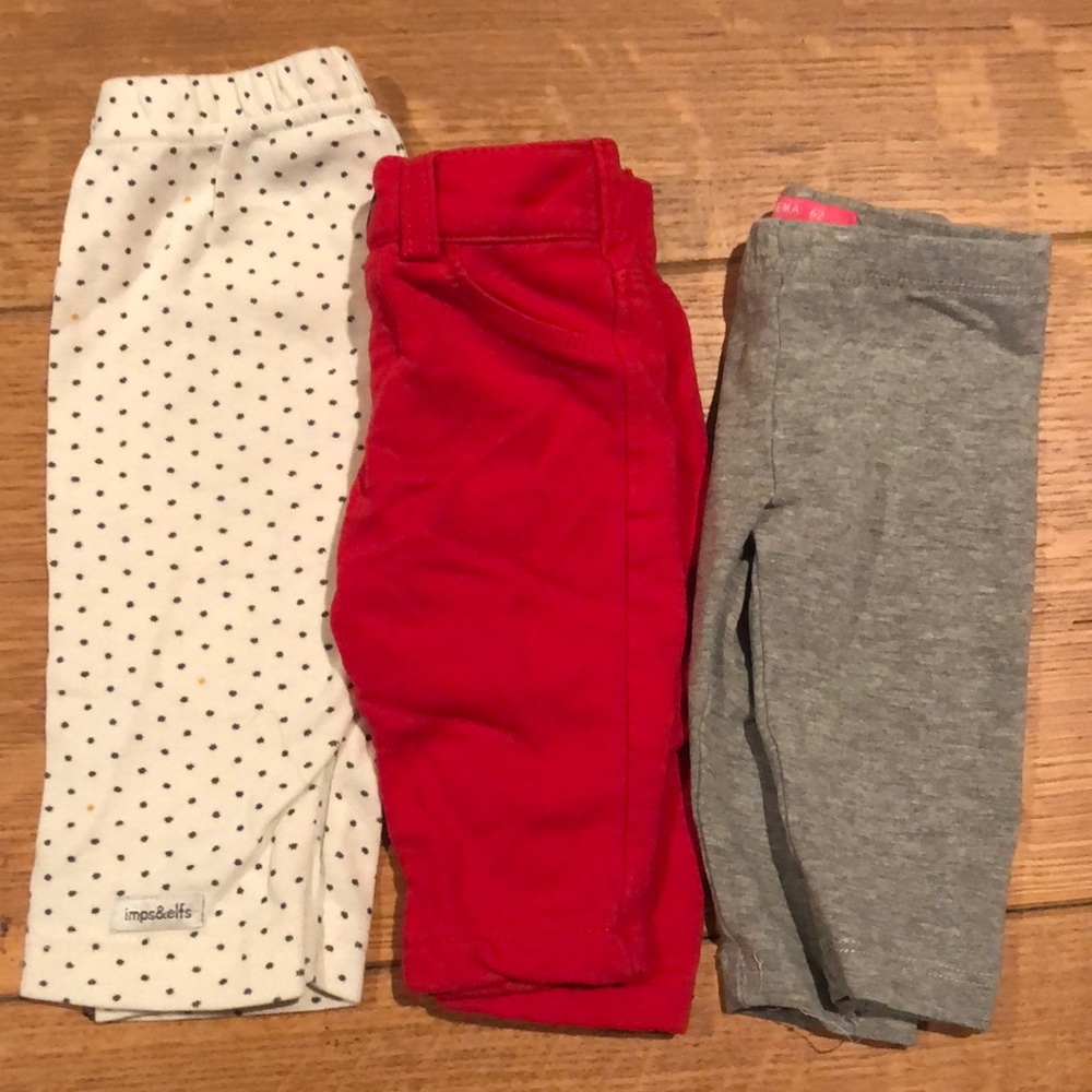 3 pairs of comfy newborn pants